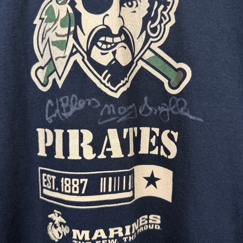Manny Sanguillen Signed T Shirt Mens SZ XL Pittsburgh Pirates 70s Baseball MLB